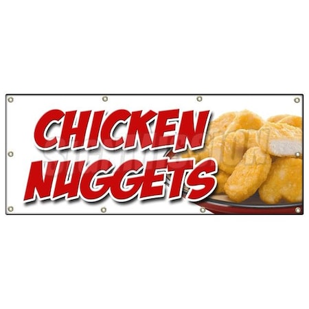 Signmission CHICKEN NUGGETS BANNER SIGN fried nuggets fingers tenders food white B-96 Chicken Nuggets